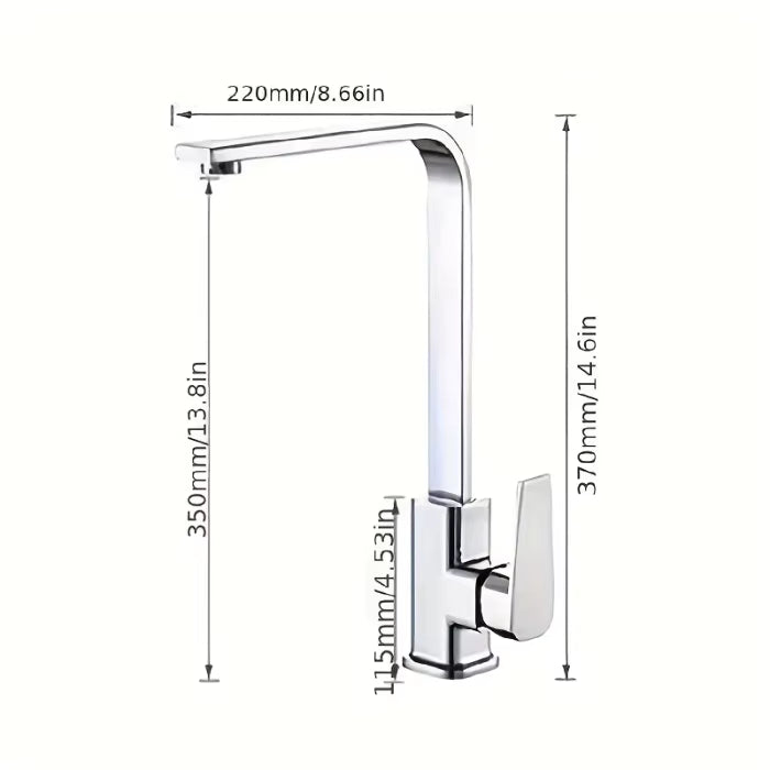 Hot and Cold Mixing Faucet 7-shaped Kitchen Faucets Single Handle Deck Mounted