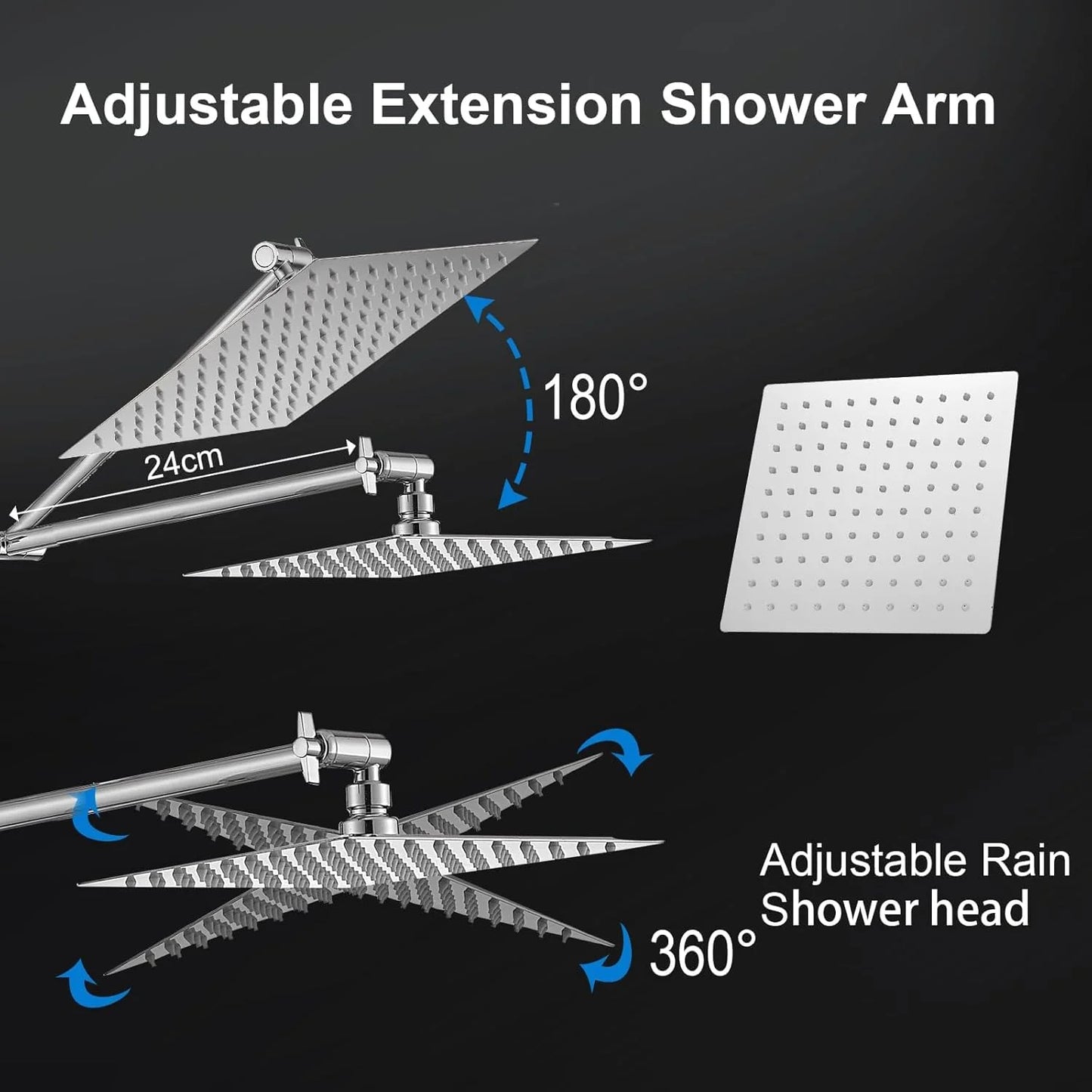 Imported Quality Overhead Rain Shower – Stainless Steel