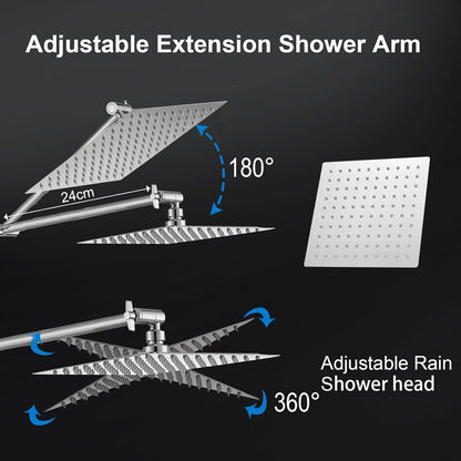 Imported Quality Overhead Rain Shower – Stainless Steel